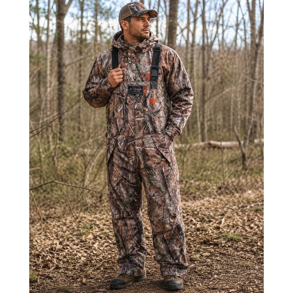 Onyx  Camo Hunting Rain Suit Jacket & Bib Overalls Waterproof Men Set 2xl